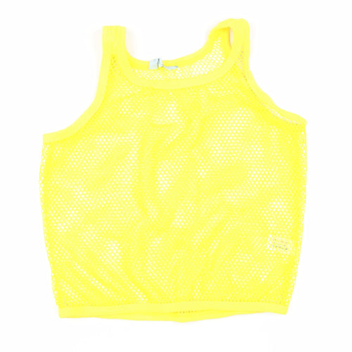 Atmoshphere Womens Yellow Polyester Basic Tank Size 14 Scoop Neck