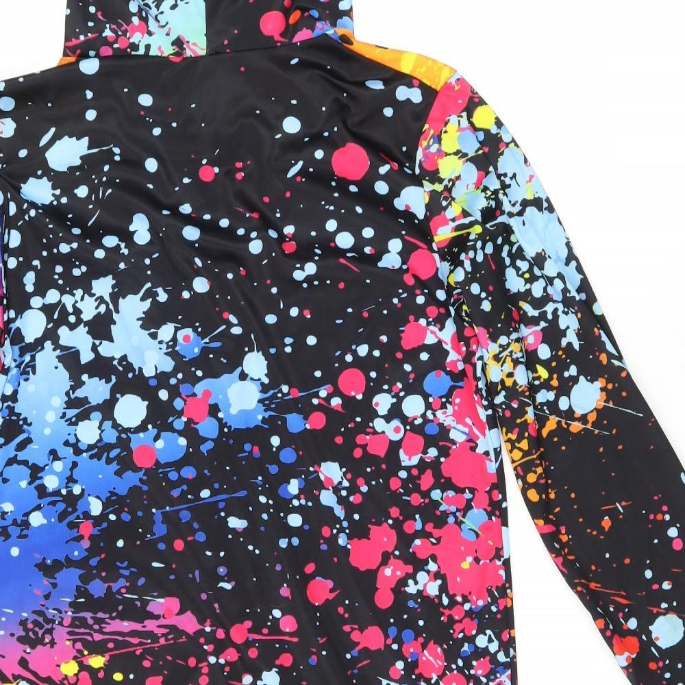 Preworn Womens Multicoloured Polyester Full Zip Hoodie Size L Zip - Paint Splat