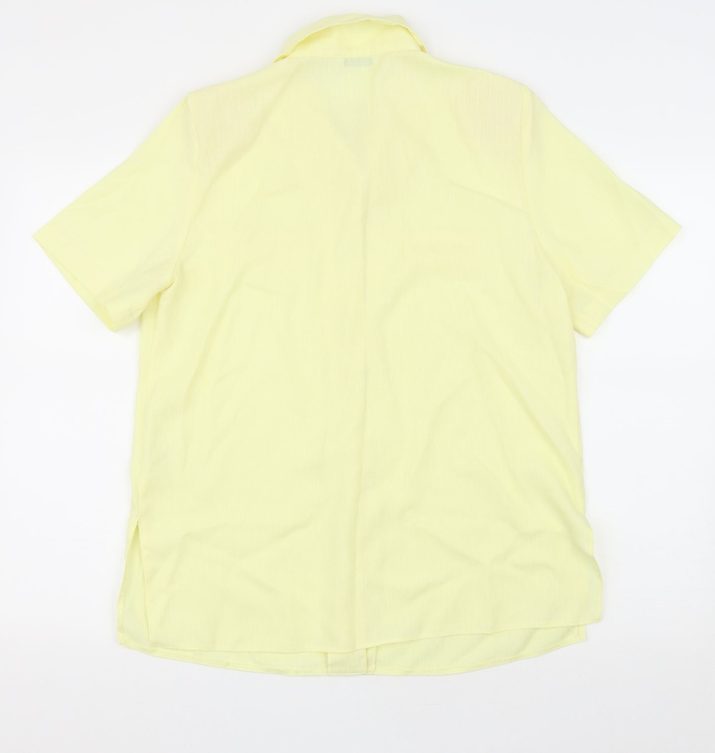 Berkertex Womens Yellow Polyester Basic Button-Up Size 14 Collared
