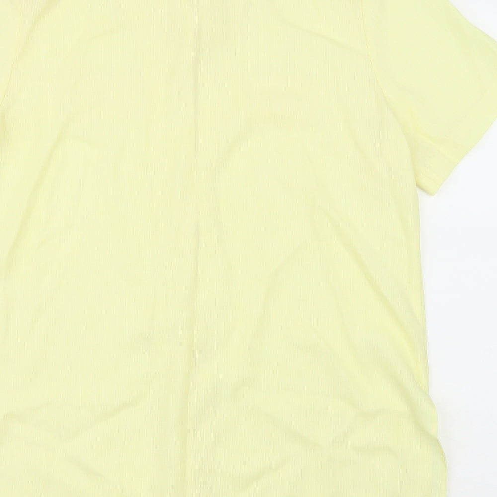 Berkertex Womens Yellow Polyester Basic Button-Up Size 14 Collared