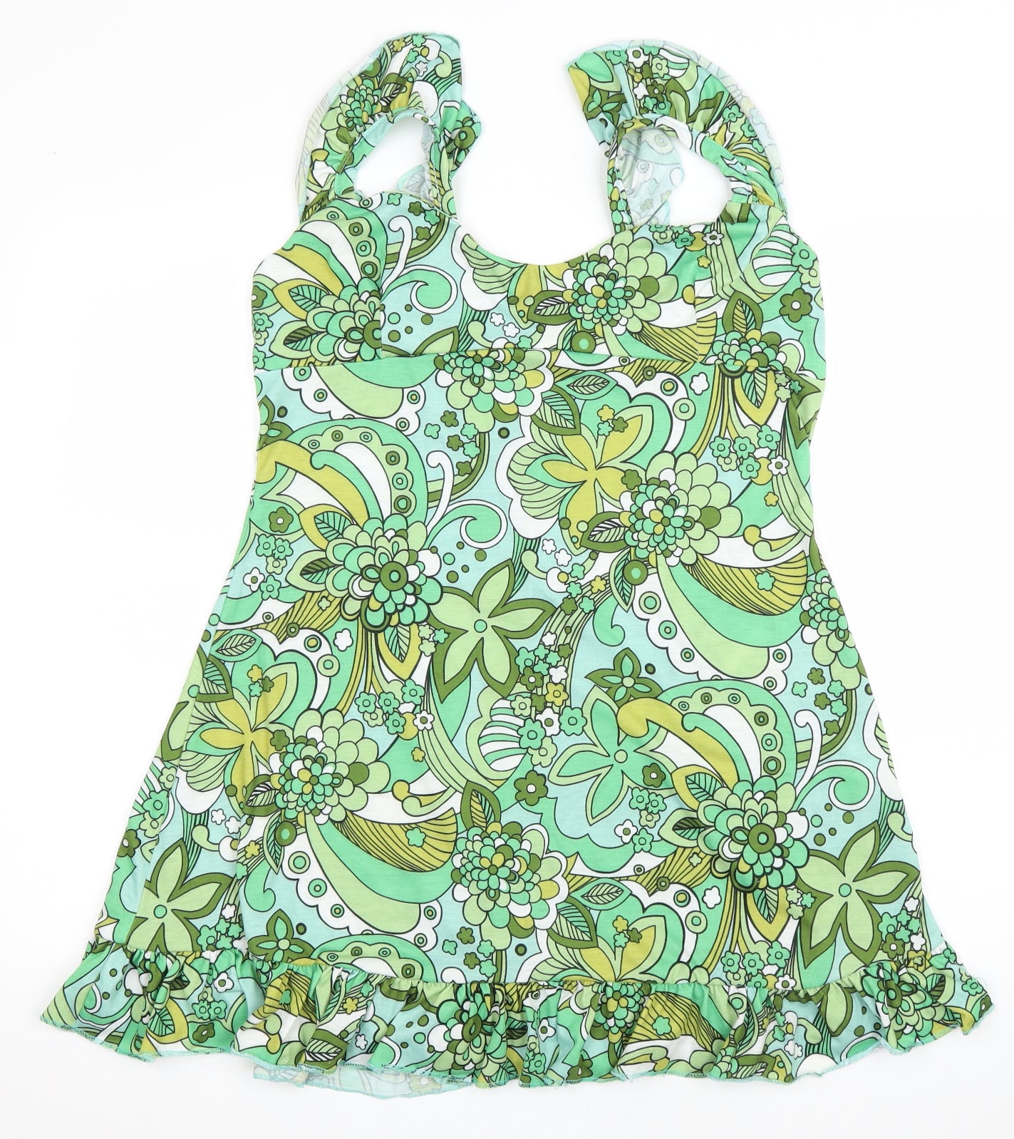 I SAW IT FIRST Womens Green Viscose A-Line Size 14 Scoop Neck Pullover