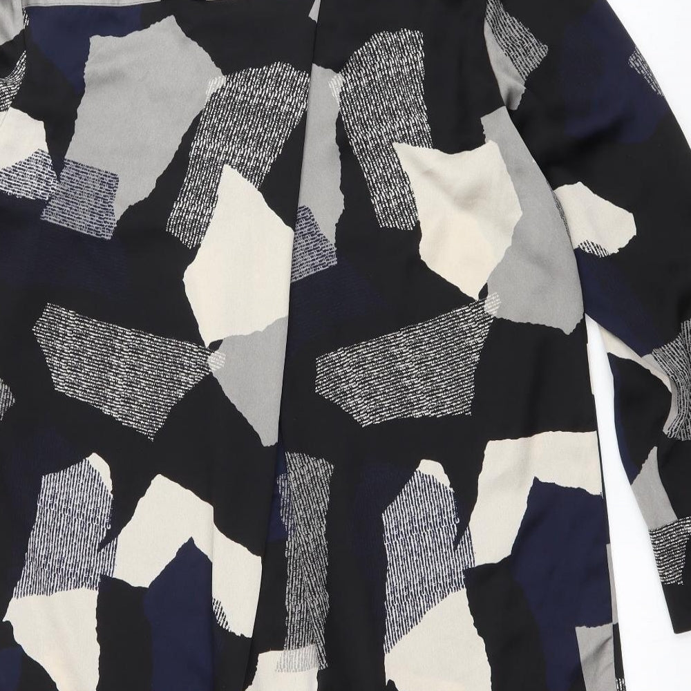 NEXT Womens Multicoloured Patchwork Polyester Shirt Dress Size 18 Round Neck Button