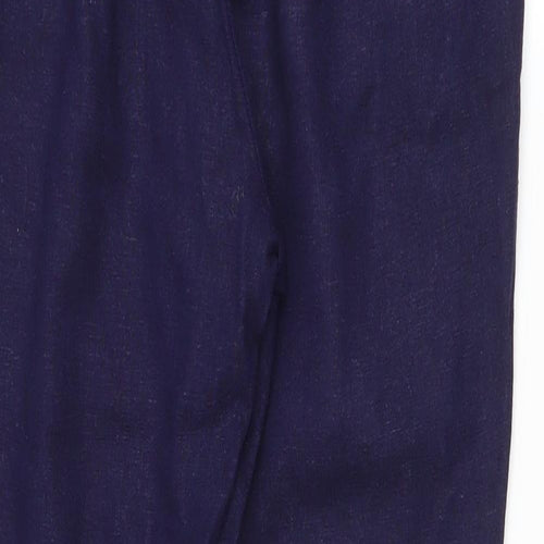 JustFab Womens Black Linen Carrot Trousers Size XS L27 in Regular Zip