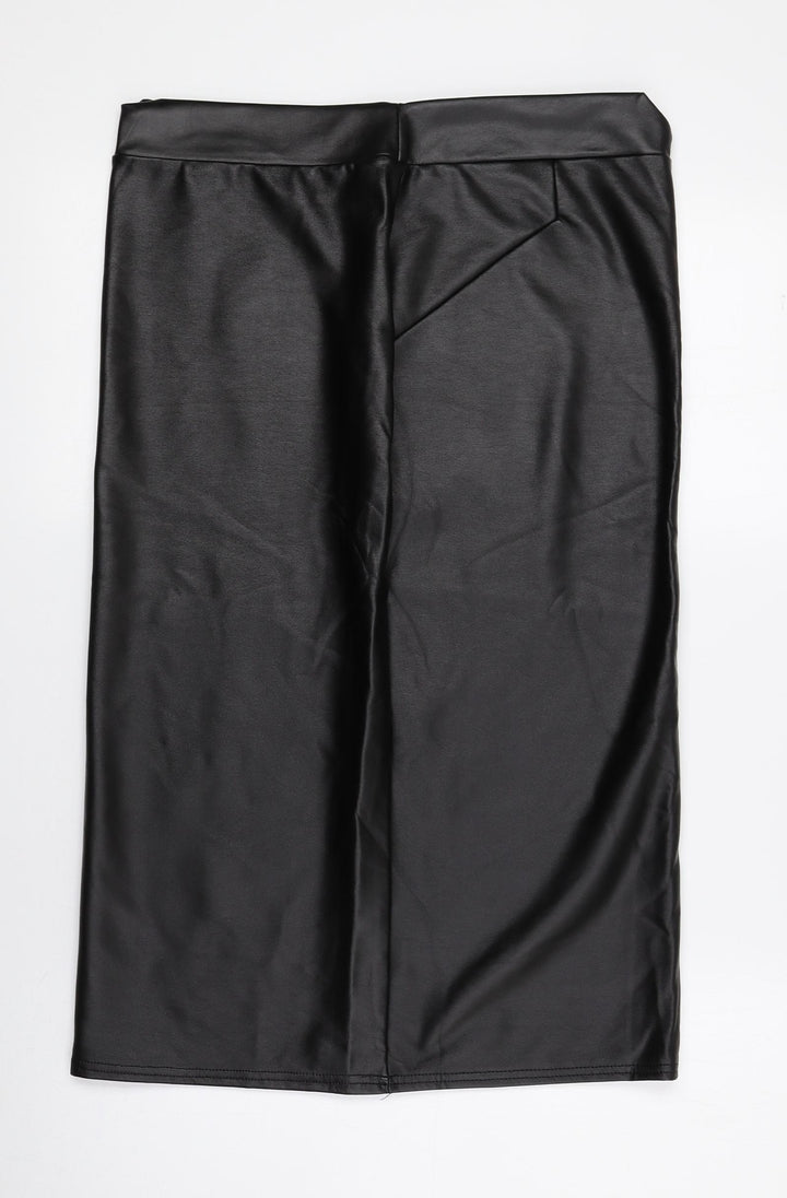 Vestidos Womens Brown Polyester Straight & Pencil Skirt Size XL - XXL, Fake Leather
