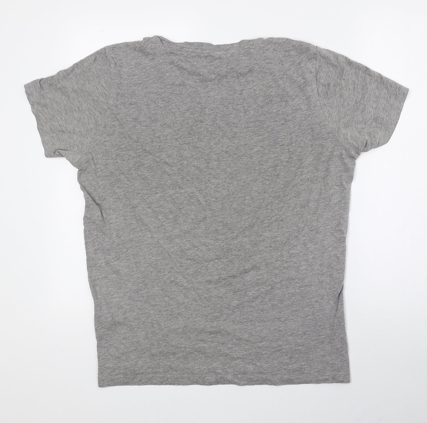 JACK & JONES Mens Grey Cotton T-Shirt Size M Crew Neck