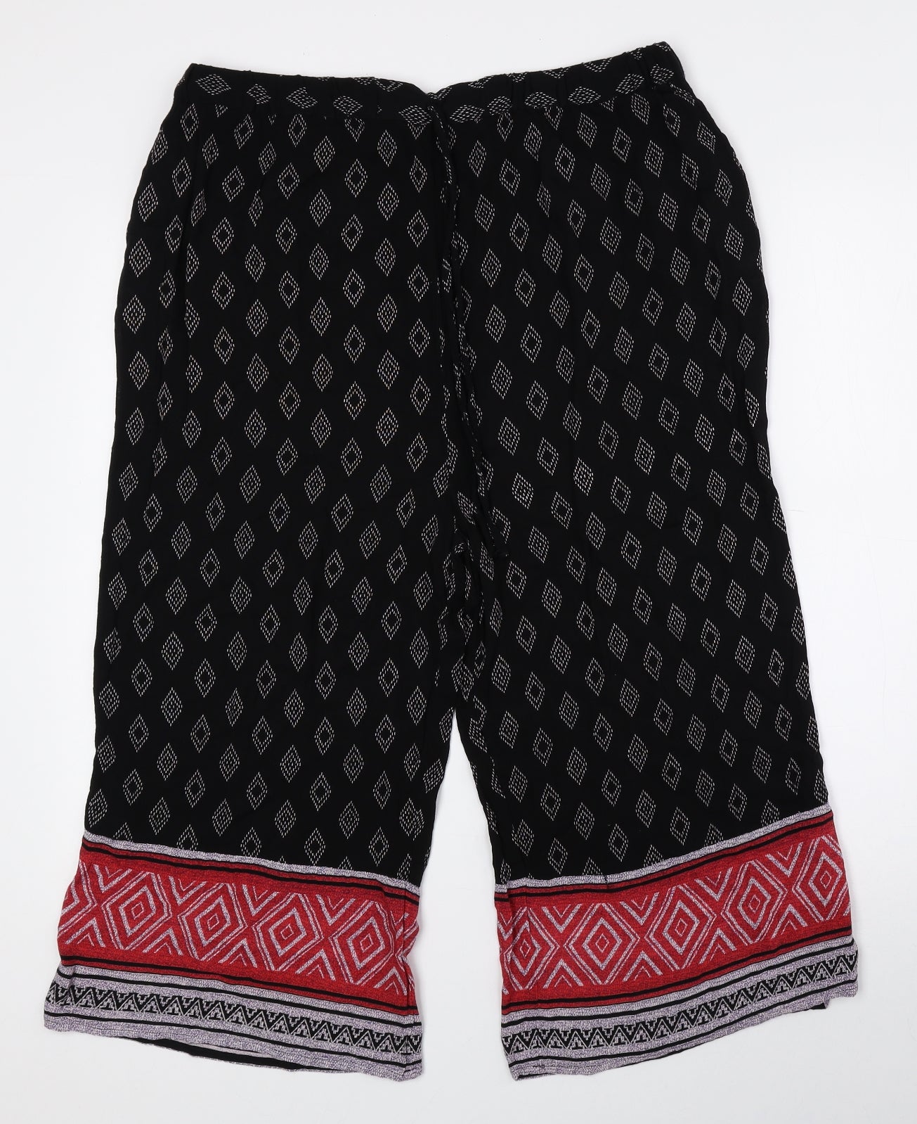 Peacocks Womens Multicoloured Geometric 100% Viscose Culotte Shorts Size 14 L16.5 in Regular - Hippy