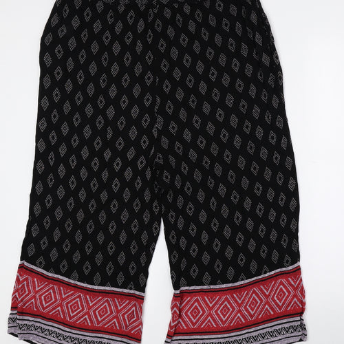 Peacocks Womens Multicoloured Geometric 100% Viscose Culotte Shorts Size 14 L16.5 in Regular - Hippy