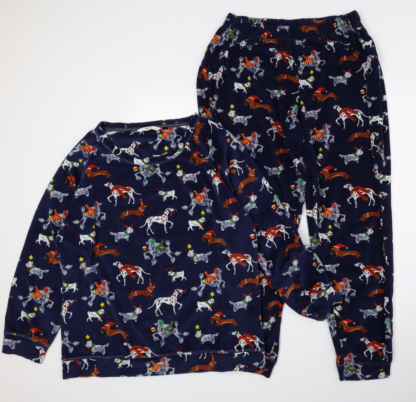 TU Womens Multicoloured Geometric Polyester Top Pyjama Set Size 14 - Christmas, Dogs, Animals