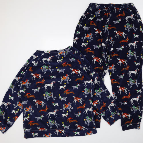 TU Womens Multicoloured Geometric Polyester Top Pyjama Set Size 14 - Christmas, Dogs, Animals
