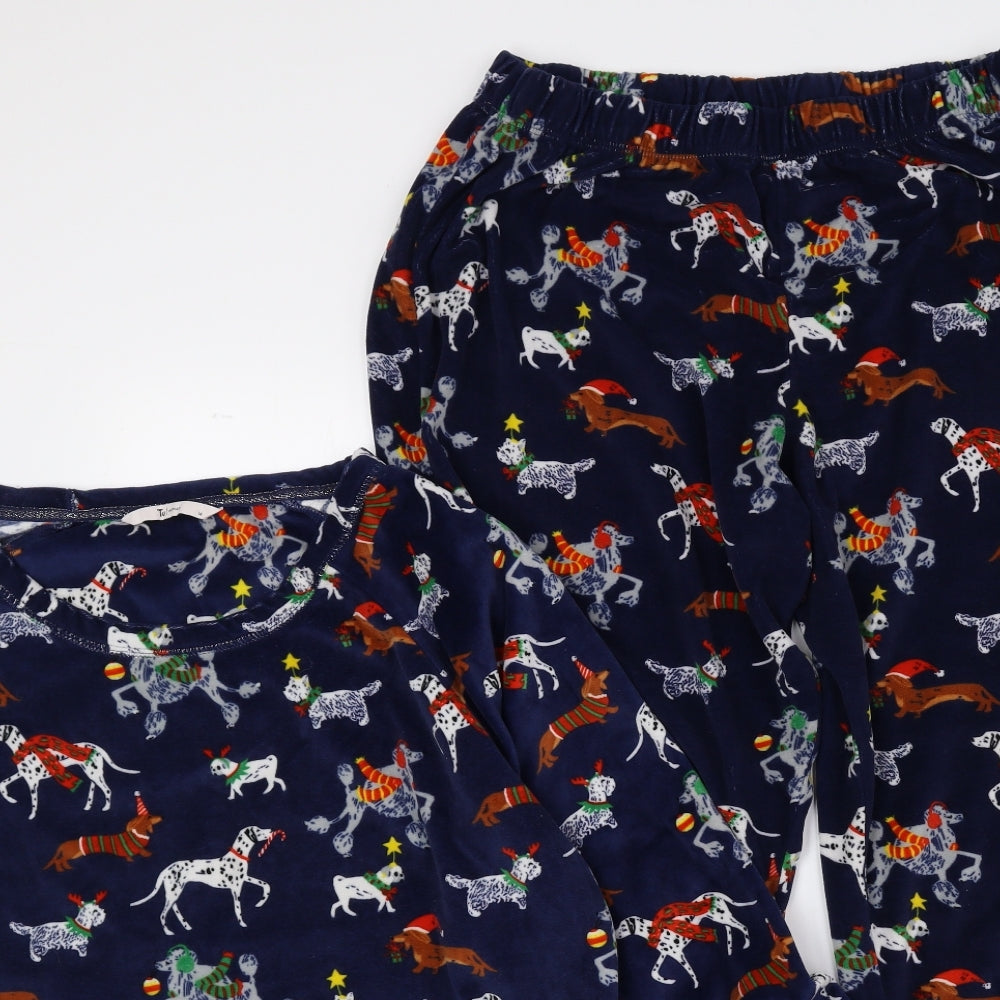 TU Womens Multicoloured Geometric Polyester Top Pyjama Set Size 14 - Christmas, Dogs, Animals