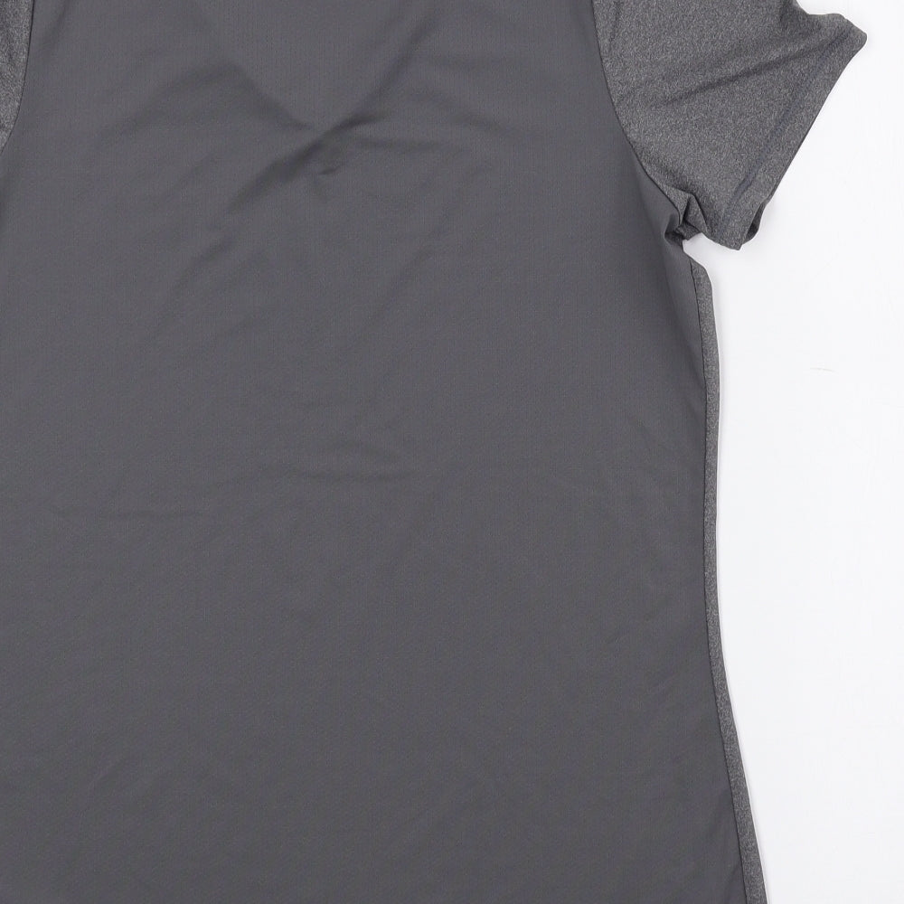 Everlast Womens Grey Polyester Basic T-Shirt Size 14 V-Neck Pullover