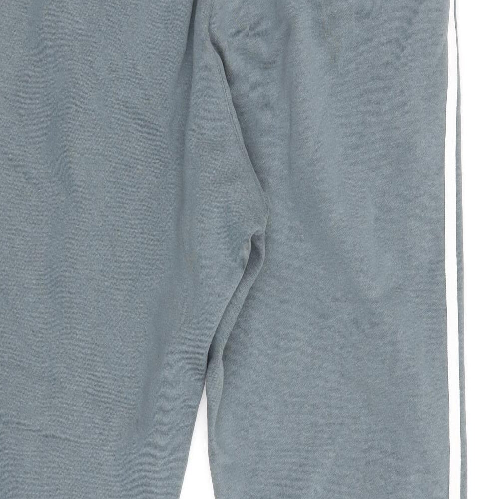 adidas Boys Blue Cotton Jogger Trousers Size M L30 in Regular Drawstring