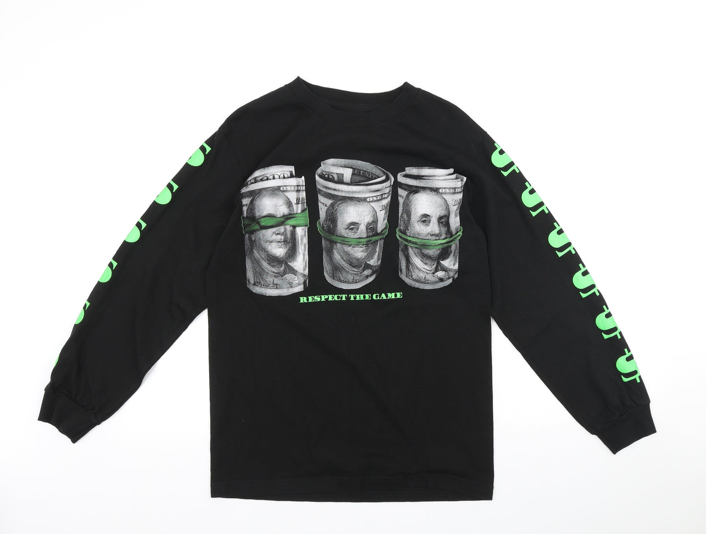 Fashion Nova Mens Black Cotton Pullover Sweatshirt Size S - Respect the game