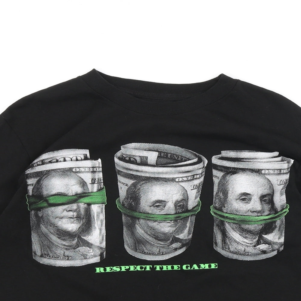 Fashion Nova Mens Black Cotton Pullover Sweatshirt Size S - Respect the game
