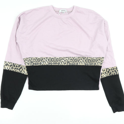 Missguided Womens Multicoloured Colourblock Polyester Pullover Sweatshirt Size 12