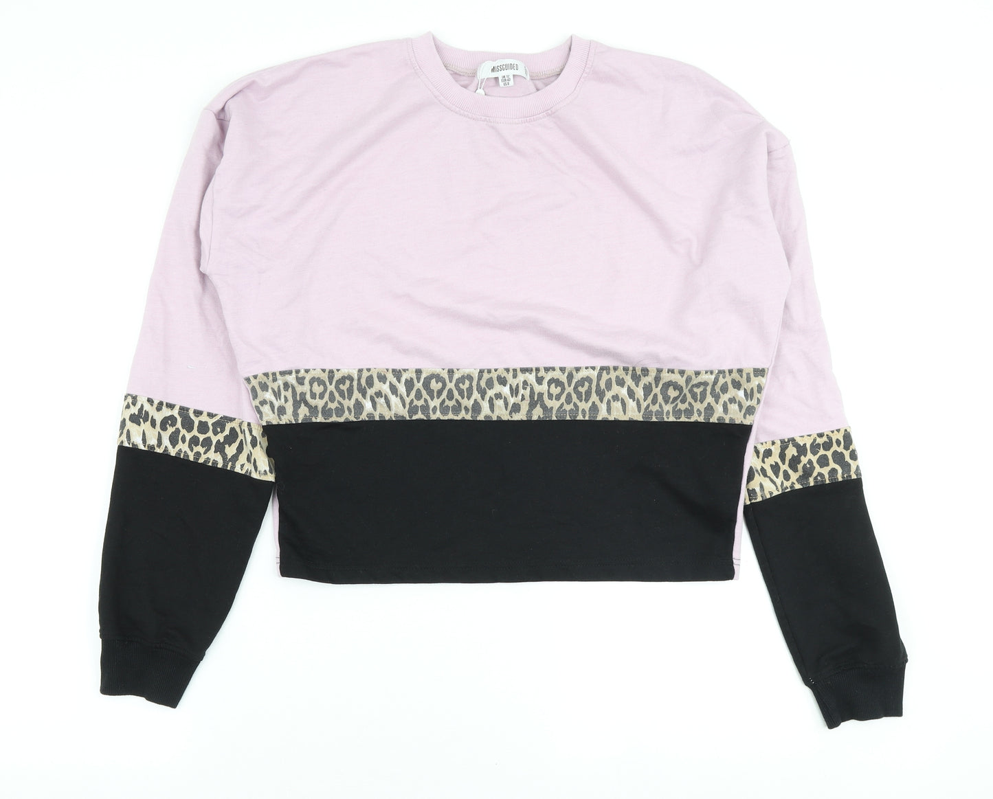 Missguided Womens Multicoloured Colourblock Polyester Pullover Sweatshirt Size 12