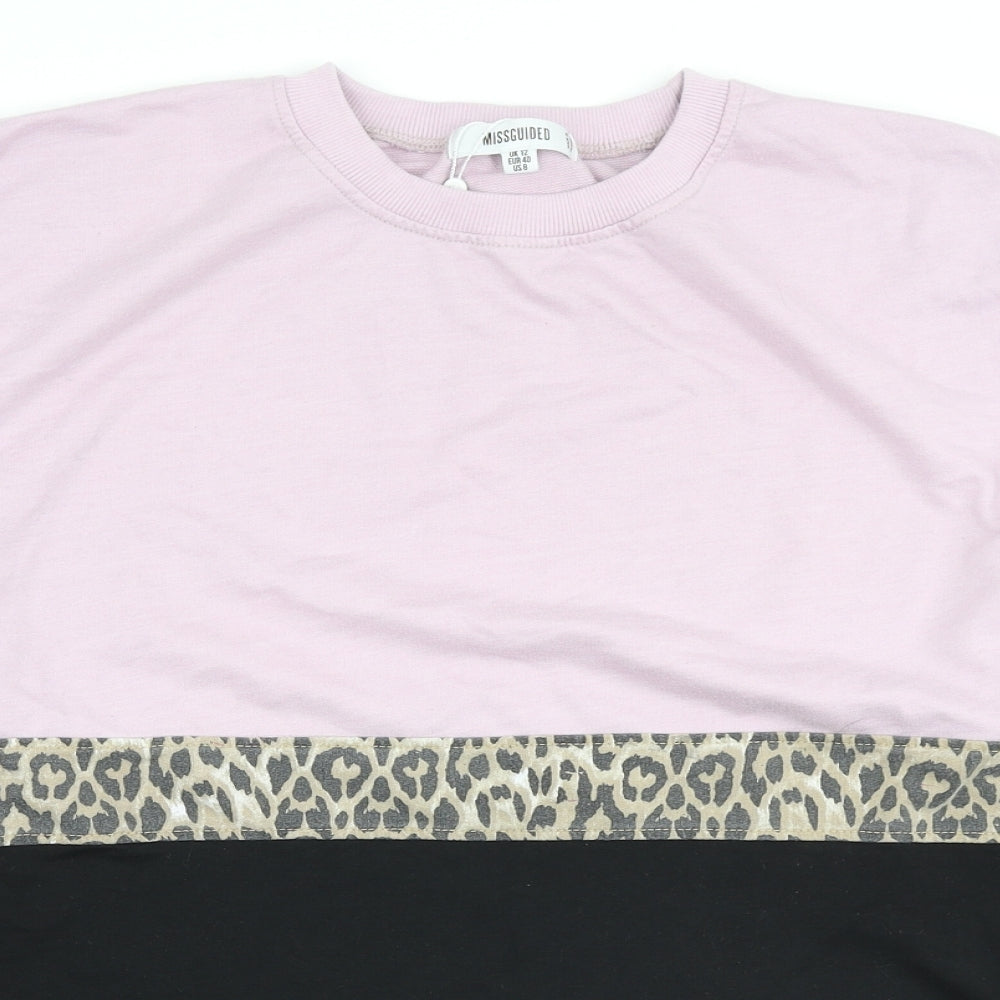 Missguided Womens Multicoloured Colourblock Polyester Pullover Sweatshirt Size 12