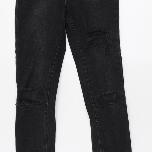 New Look Womens Black Cotton Skinny Jeans Size 8 L26 in Slim Zip