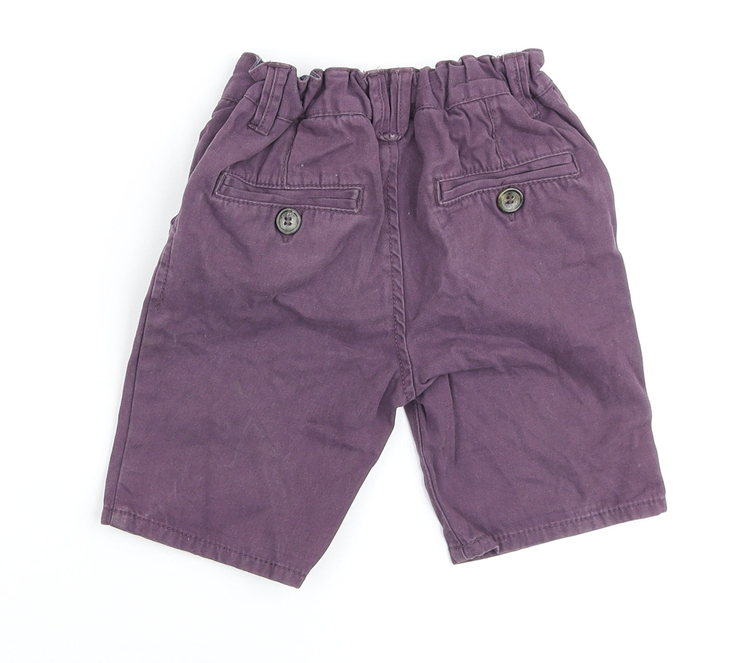 TU Boys Purple Cotton Chino Shorts Size 4 Years Regular Zip