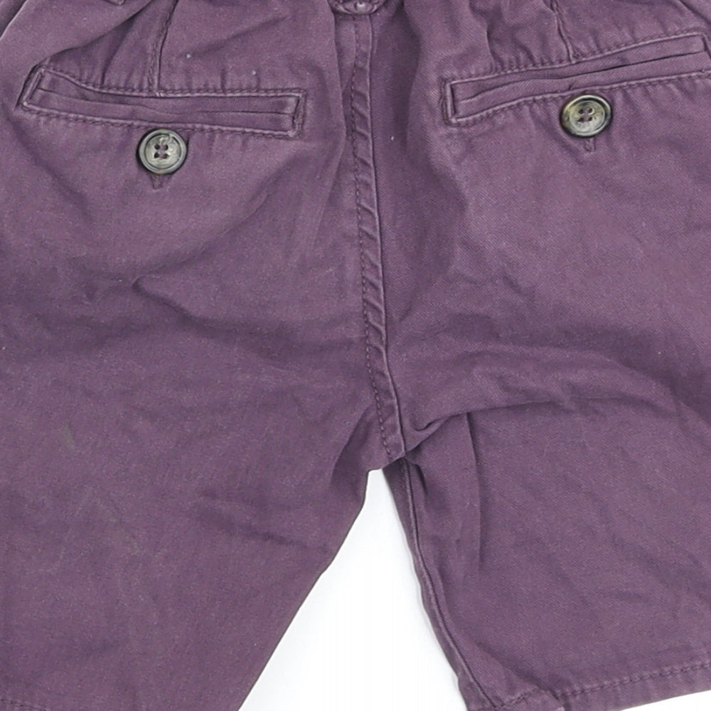 TU Boys Purple Cotton Chino Shorts Size 4 Years Regular Zip