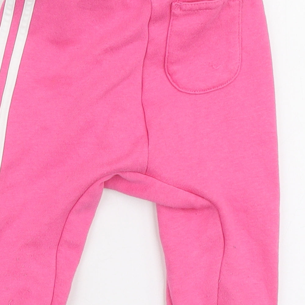 adidas Girls Pink Polyester Sweatpants Trousers Size 3-6 Months