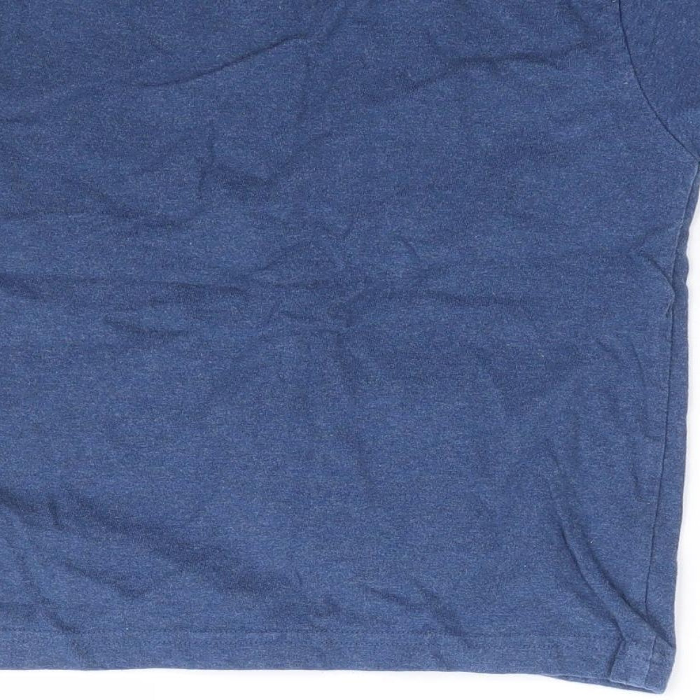 JoJo Maman Bébé Boys Blue 100% Cotton Basic T-Shirt Size 4-5 Years Round Neck Pullover - Dinosaur