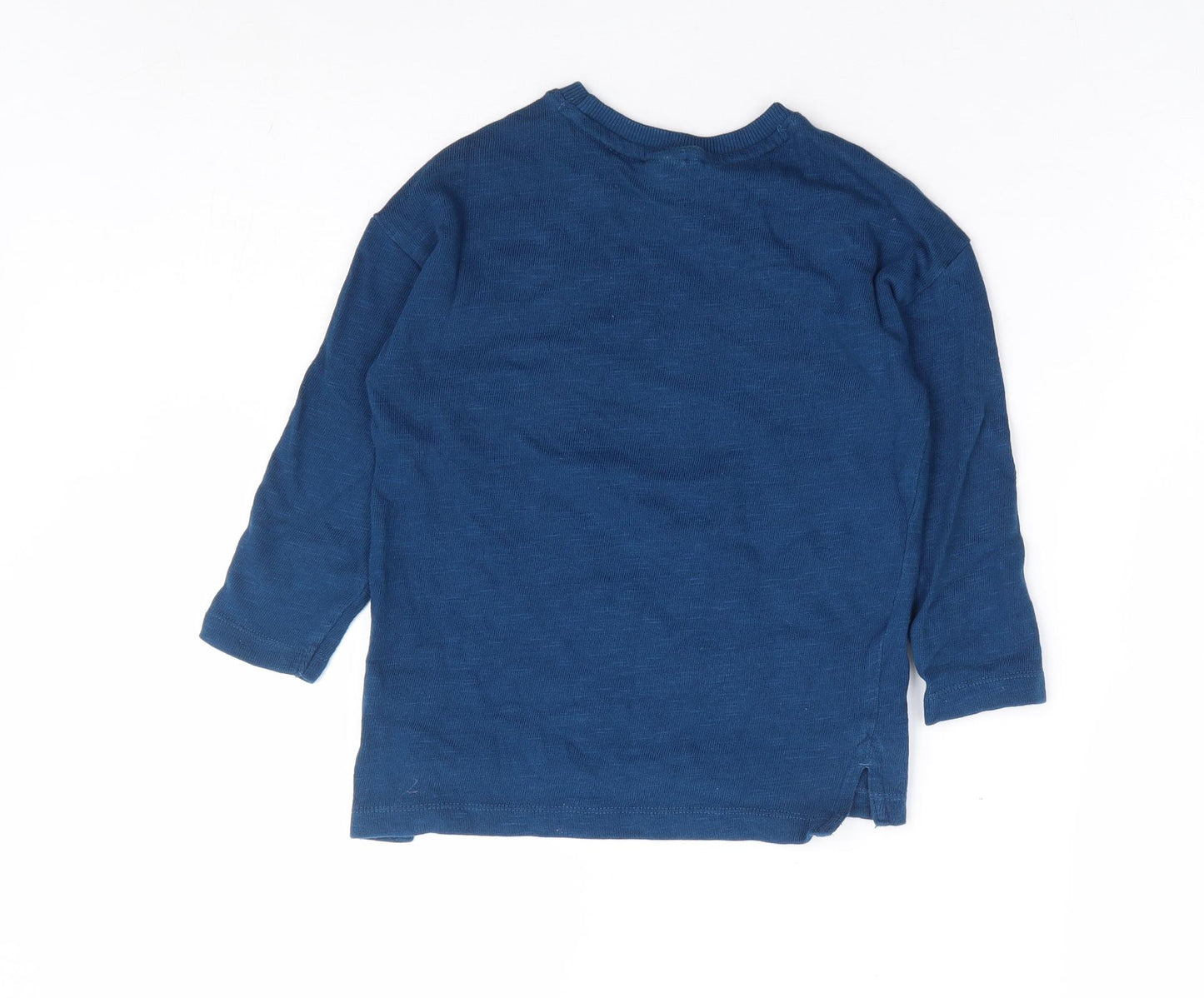 Fearne Cotton Boys Blue Cotton Pullover T-Shirt Size 4-5 Years Round Neck Pullover - Dinosaur