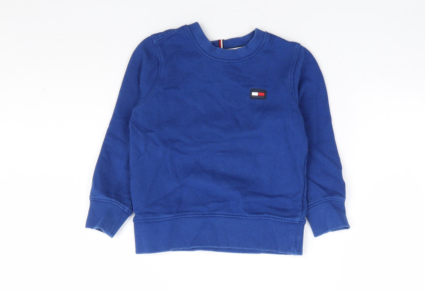 Tommy Hilfiger Boys Blue 100% Cotton Pullover Sweatshirt Size 4 Years Pullover
