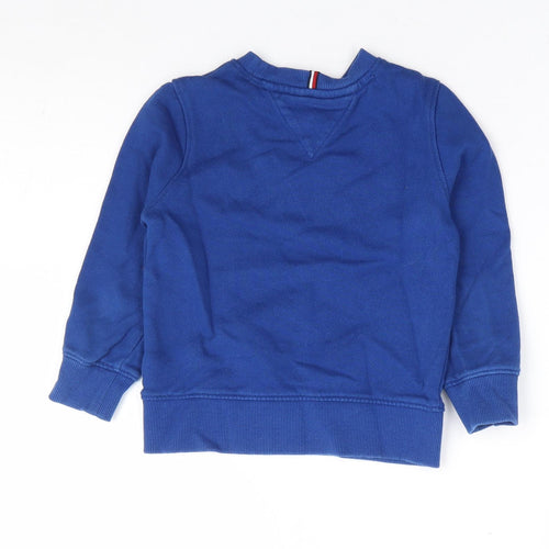 Tommy Hilfiger Boys Blue 100% Cotton Pullover Sweatshirt Size 4 Years Pullover