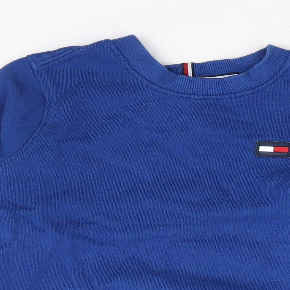 Tommy Hilfiger Boys Blue 100% Cotton Pullover Sweatshirt Size 4 Years Pullover