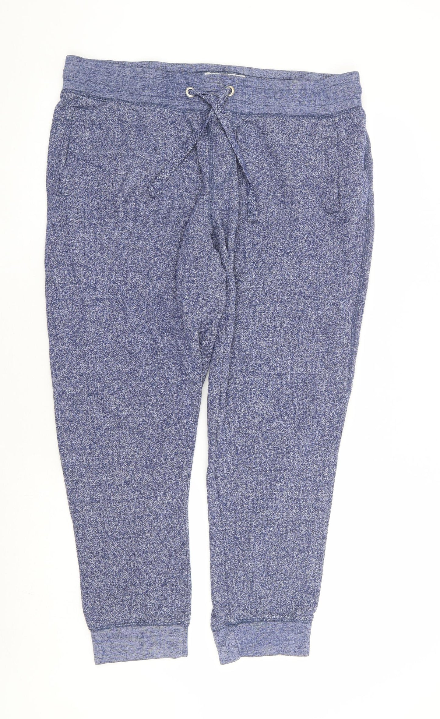 F&F Womens Blue Cotton Jogger Trousers Size L L26 in Regular Drawstring