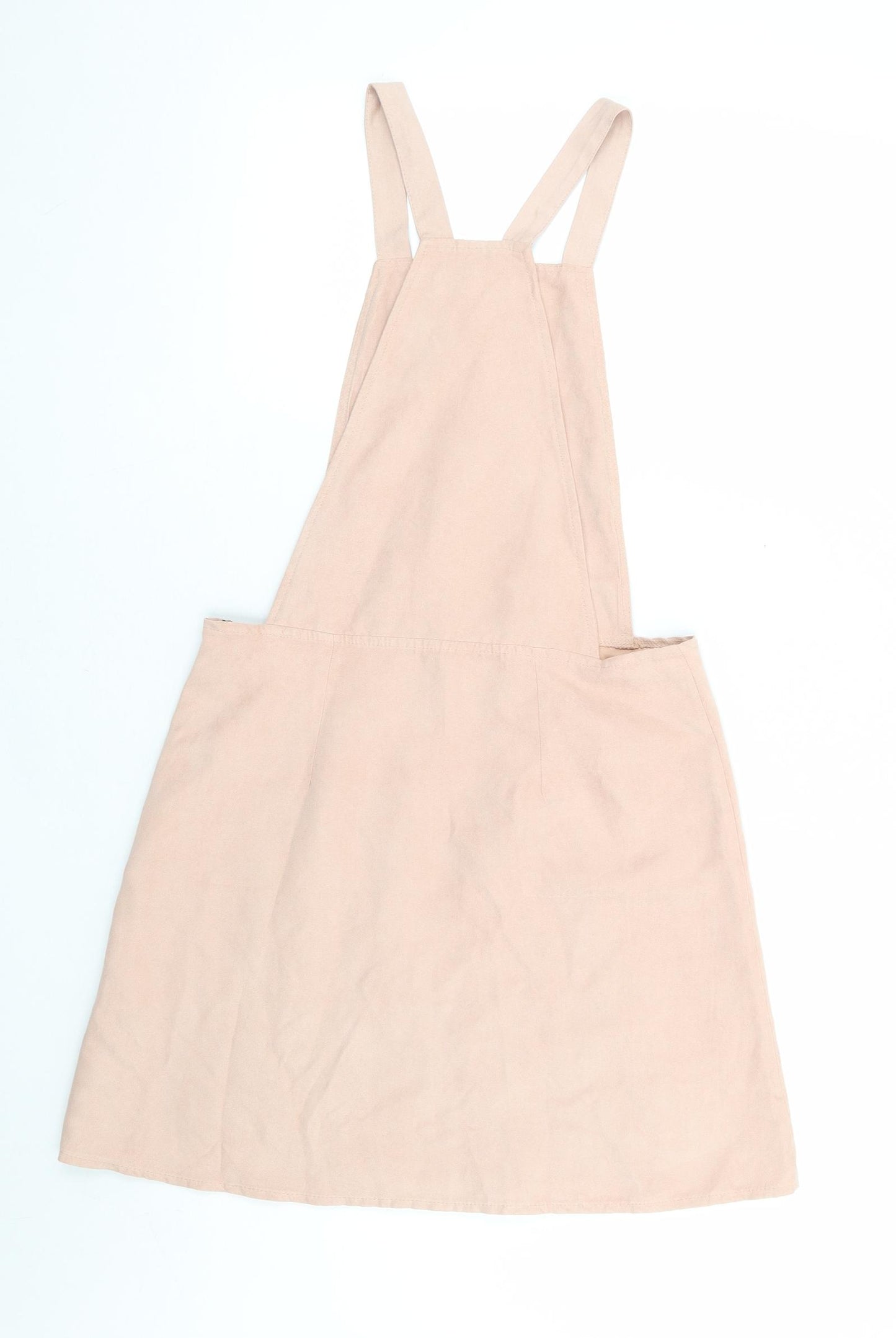 Primark Womens Pink Polyester Pinafore/Dungaree Dress Size 6 Scoop Neck Zip