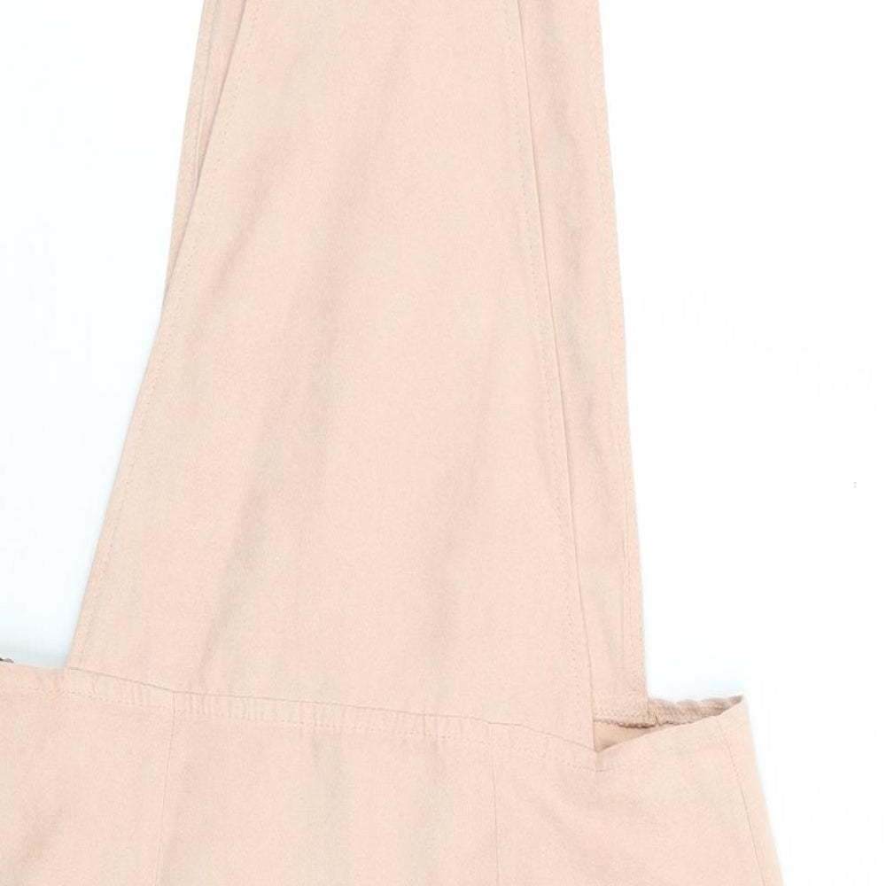 Primark Womens Pink Polyester Pinafore/Dungaree Dress Size 6 Scoop Neck Zip
