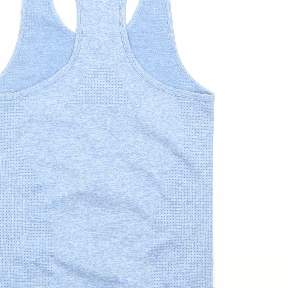 Gymshark Womens Blue Polyester Basic Tank Size S Scoop Neck Pullover