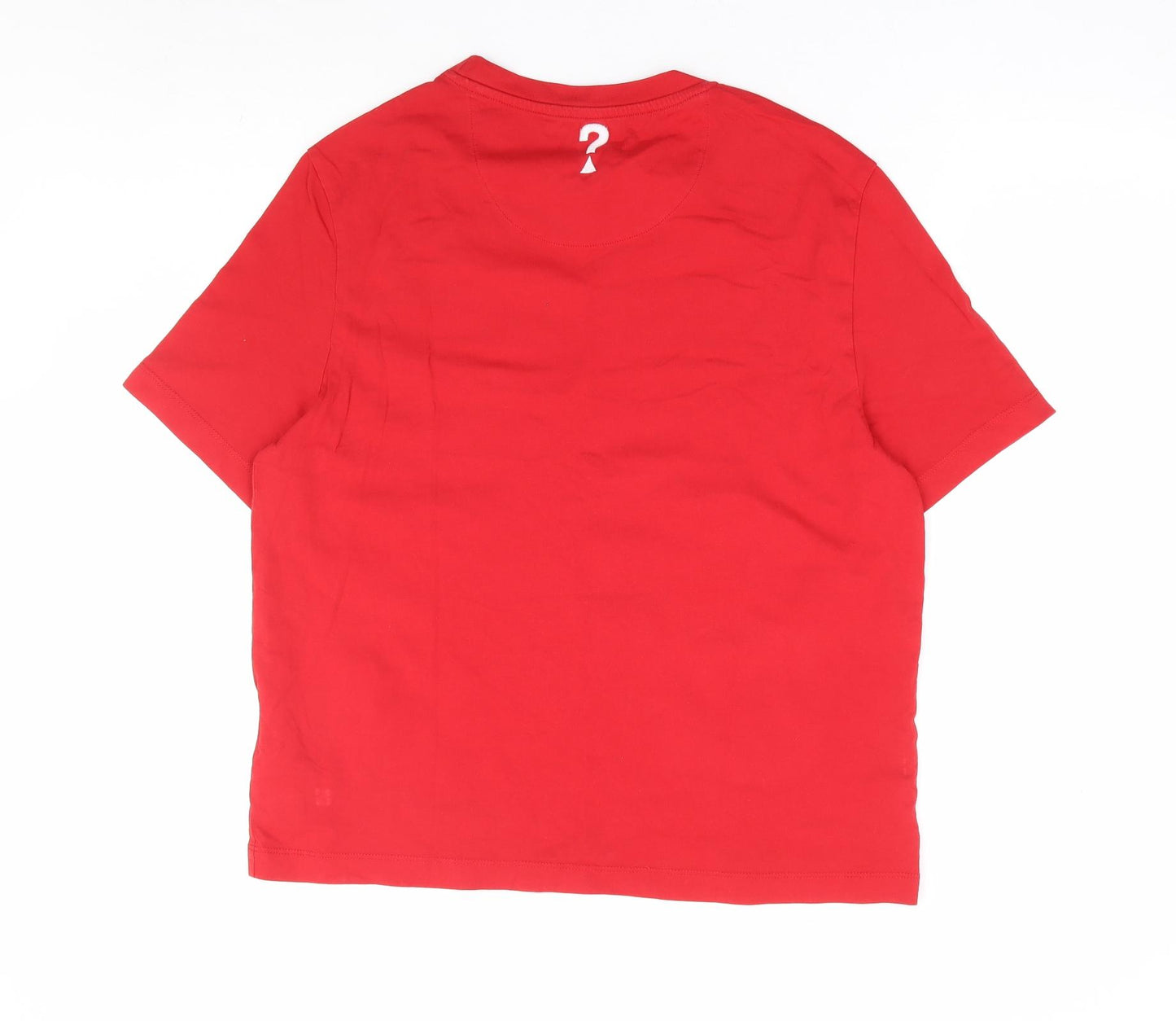 GUESS Womens Red 100% Cotton Basic T-Shirt Size S Round Neck