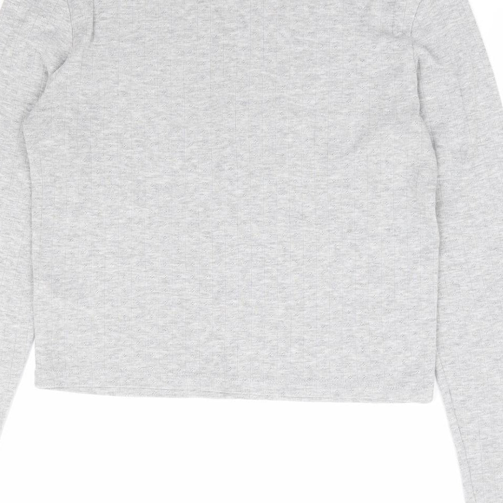 Topshop Womens Grey Polyester Jersey T-Shirt Size 12 Round Neck - Chicago Eagles