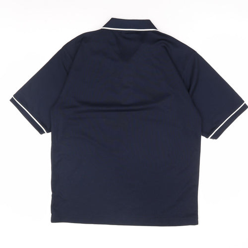 Boronia Mens Blue Polyester Polo Size S Collared Button - Contrast Trim