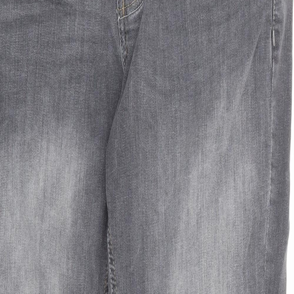 Primark Mens Grey Cotton Straight Jeans Size 32 in L30 in Regular Button - Short Length