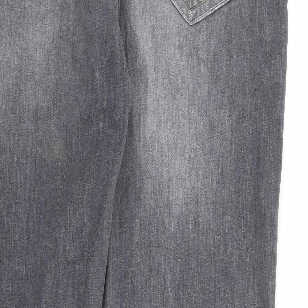 Primark Mens Grey Cotton Straight Jeans Size 32 in L30 in Regular Button - Short Length