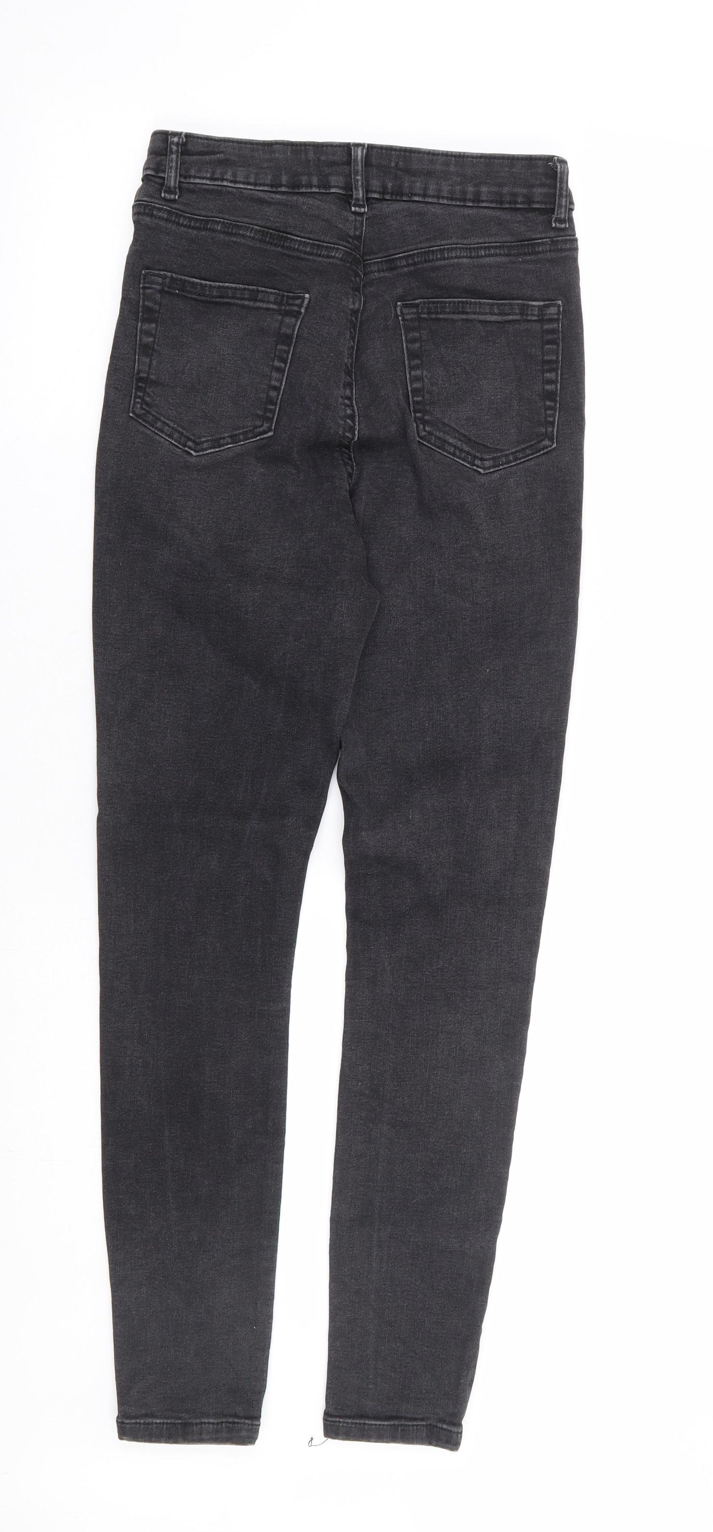 Primark Womens Black Cotton Skinny Jeans Size 10 L28 in Regular Zip