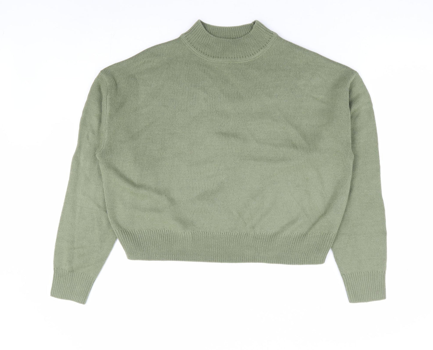 New Look Womens Green Mock Neck Acrylic Pullover Jumper Size S
