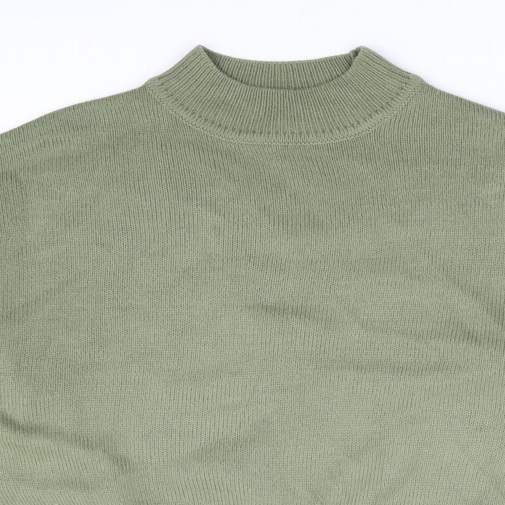New Look Womens Green Mock Neck Acrylic Pullover Jumper Size S