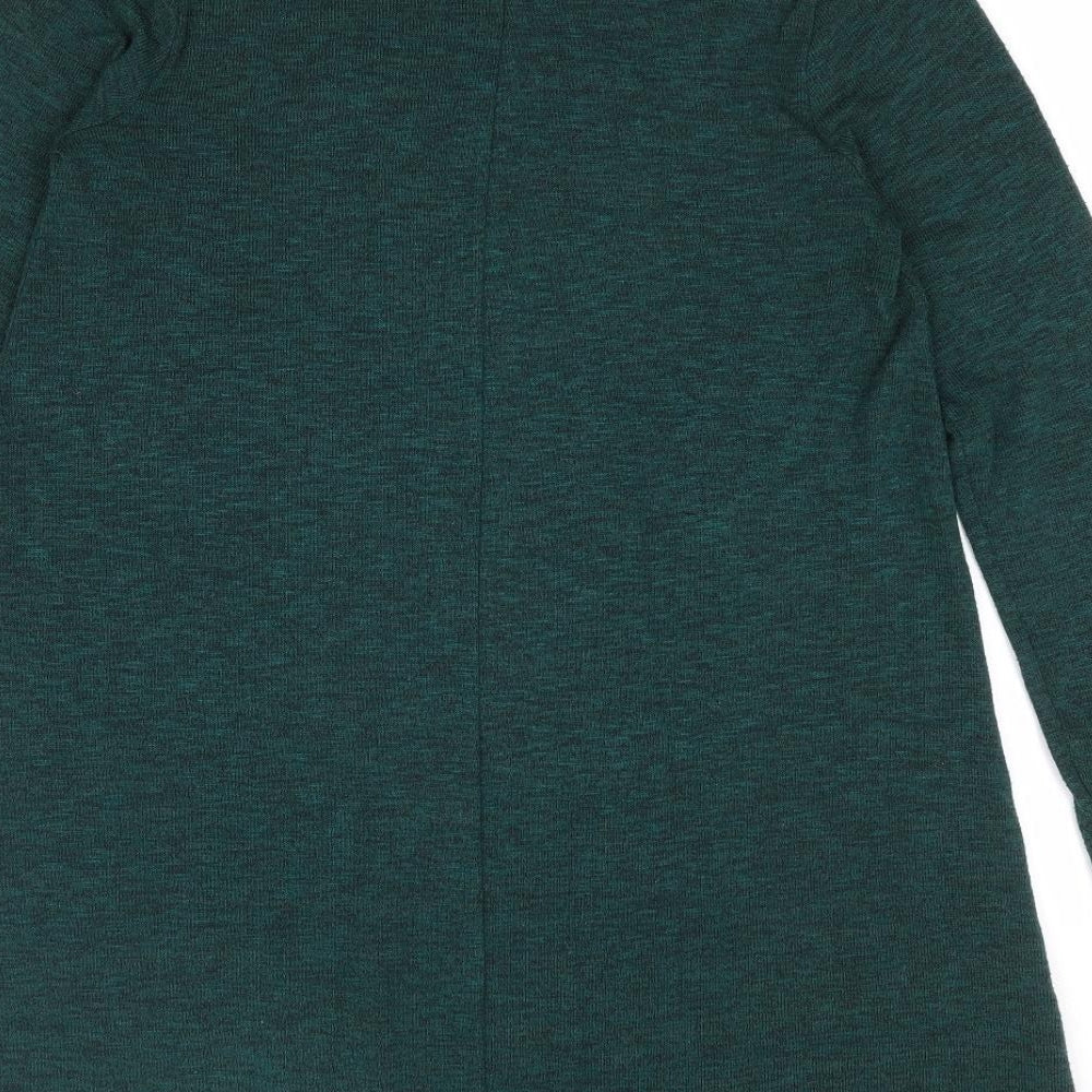 Primark Womens Green Polyester A-Line Size 8 Mock Neck Pullover - Swing Dress