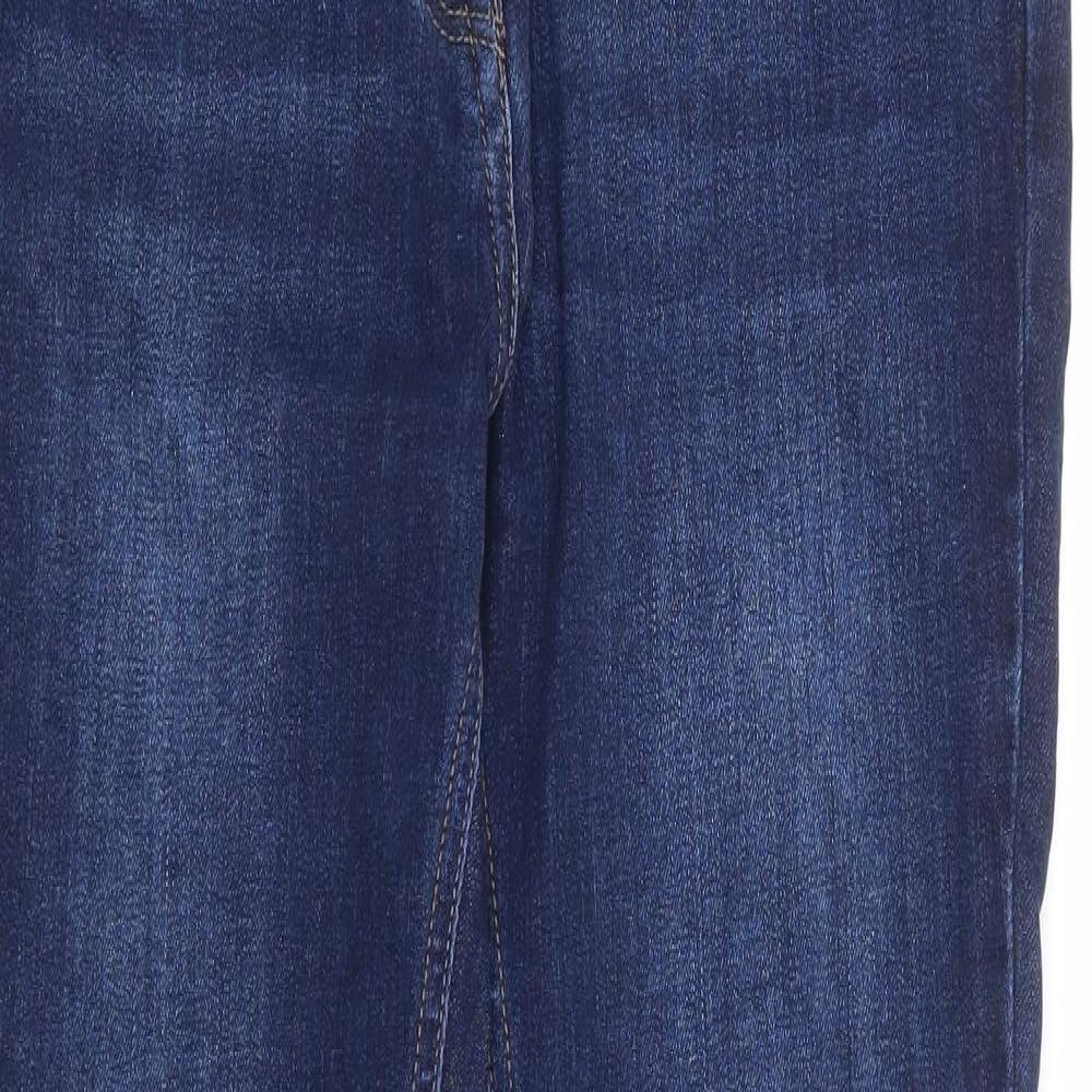 NEXT Womens Blue Cotton Skinny Jeans Size 12 L30 in Regular Zip - Soft Touch