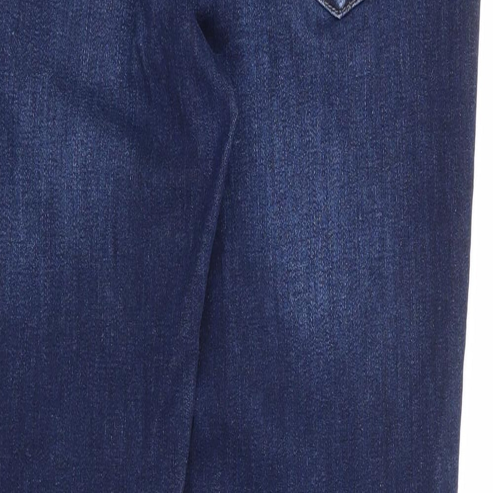 NEXT Womens Blue Cotton Skinny Jeans Size 12 L30 in Regular Zip - Soft Touch