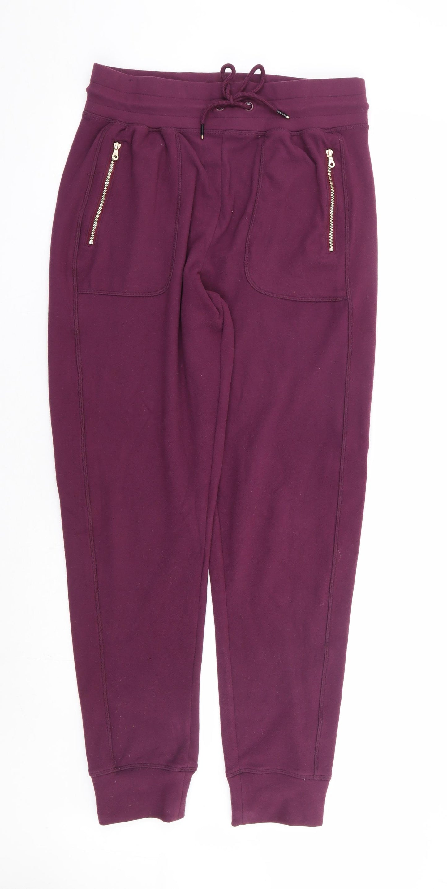 NEXT Womens Purple Polyester Jogger Trousers Size 12 L30 in Regular Drawstring - Lounge Pant
