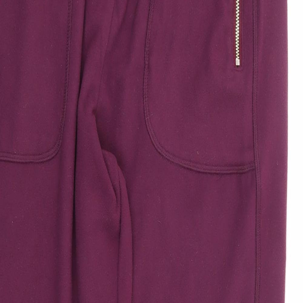NEXT Womens Purple Polyester Jogger Trousers Size 12 L30 in Regular Drawstring - Lounge Pant