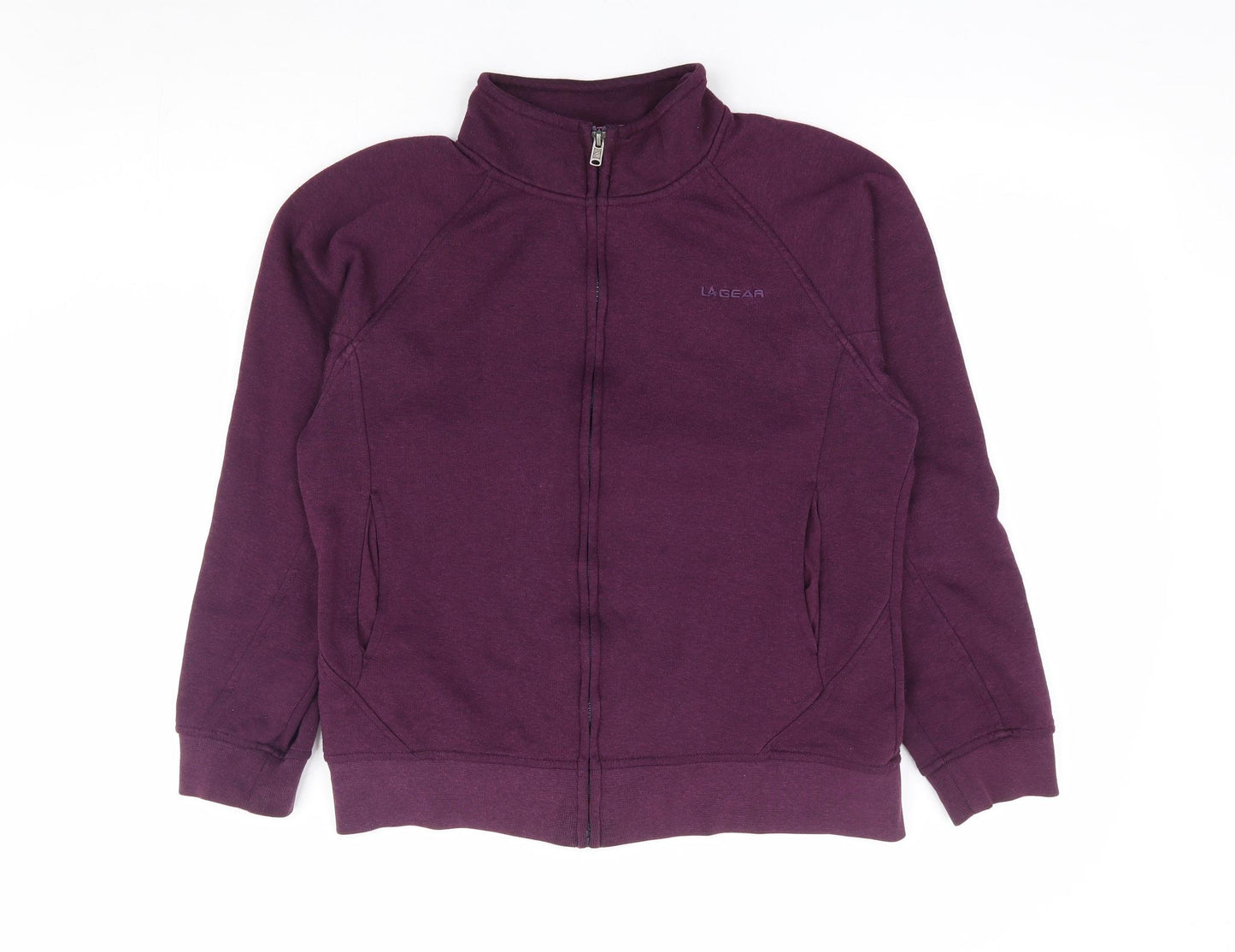 LA Gear Womens Purple Polyester Full Zip Sweatshirt Size 10 Zip