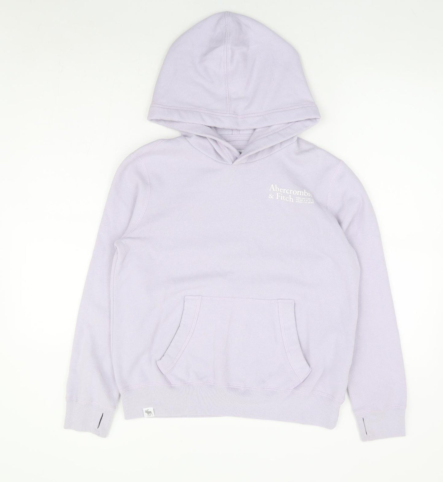 Abercrombie & Fitch Girls Purple Cotton Pullover Hoodie Size 13-14 Years Pullover