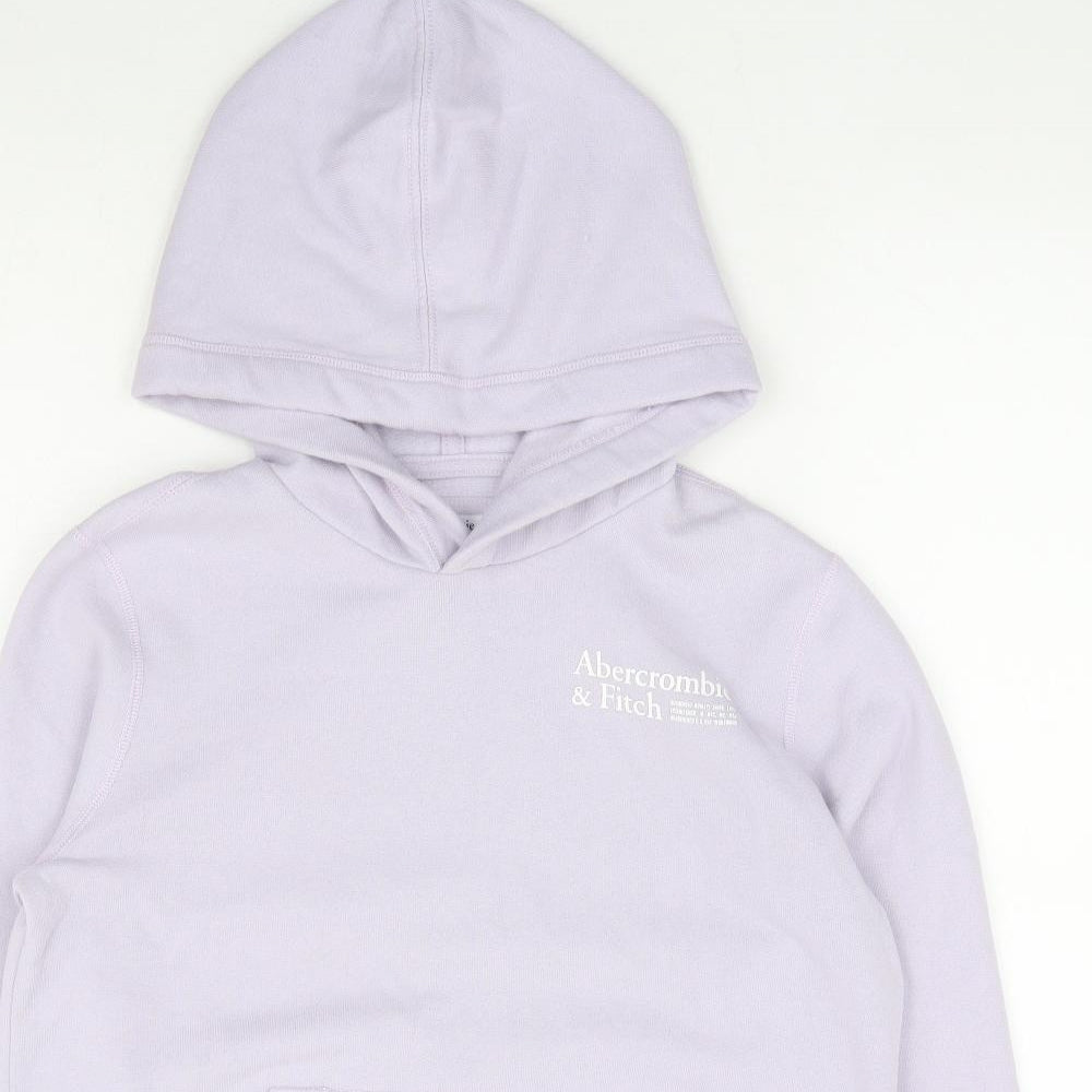 Abercrombie & Fitch Girls Purple Cotton Pullover Hoodie Size 13-14 Years Pullover